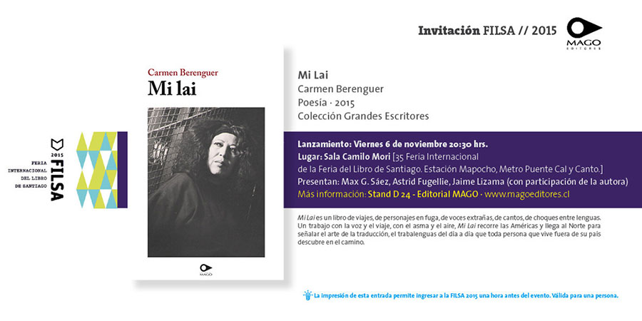 Presentación de libro “Mi Lai”, de Carmen Berenguer