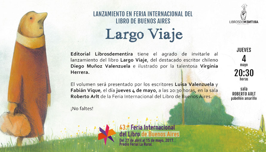 Lanzamiento en Feria Internacional del Libro de Buenos Aires de “Largo Viaje”, de Diego Muñoz Valenzuela