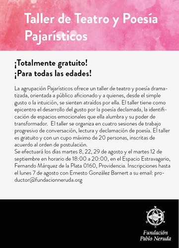 Taller de Teatro y Poesía Pajarísticos