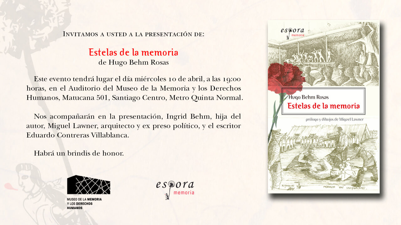 Presentación libro «ESTELAS DE LA MEMORIA», de Hugo Behm Rosas