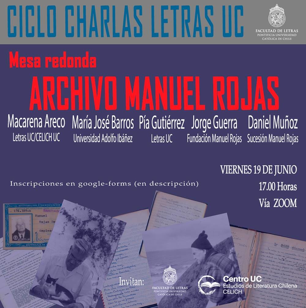 Invitación a Mesa redonda: Archivo Manuel Rojas