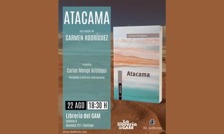 Invitamos al lanzamiento de la novela Atacama, de Carmen Rodríguez