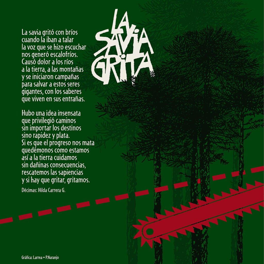 En defensa de los árboles, Hilda Carrera y Vicente Larrea