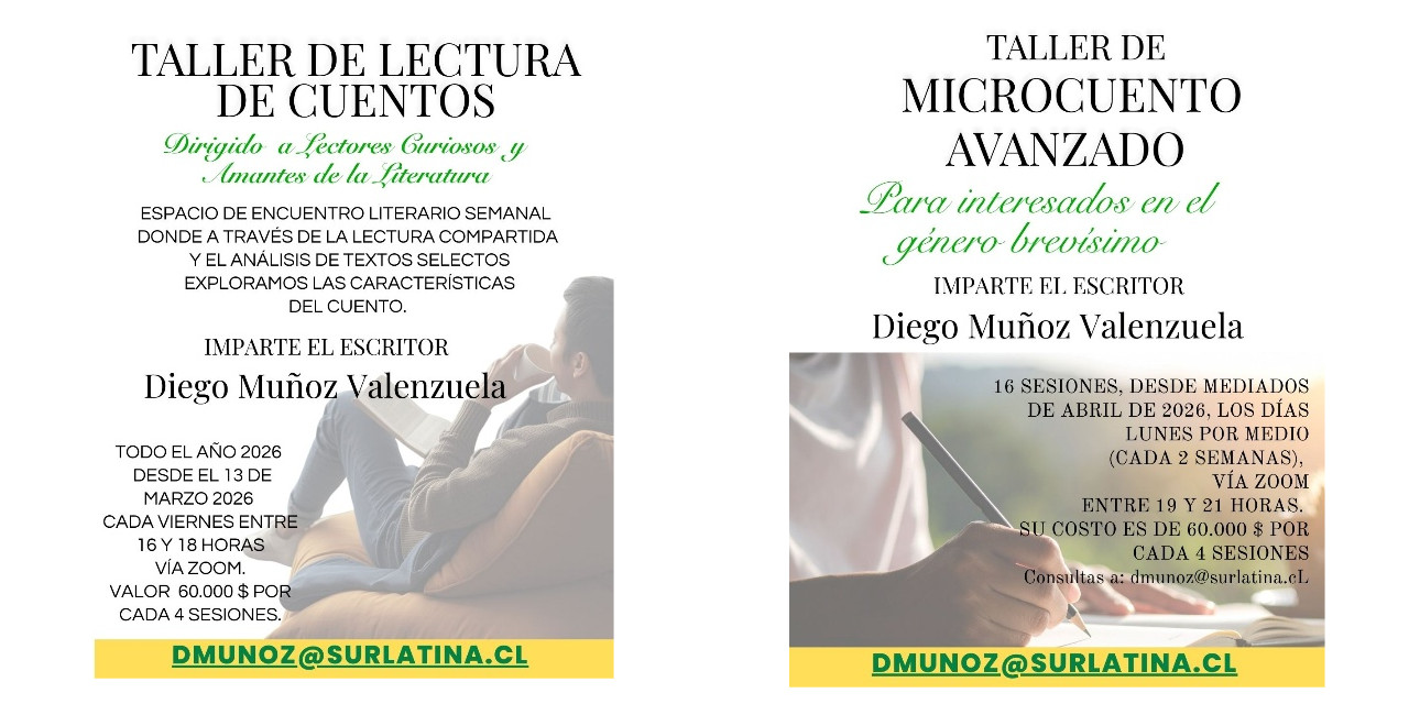 DOS NUEVOS TALLERES DE DIEGO MUÑOZ VALENZUELA